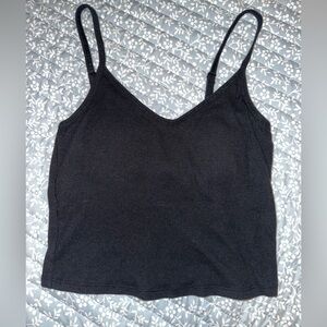PINK cropped black tank with padding size xs NWOT
